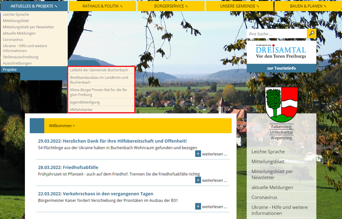 3. Men�ebene Buchenbach