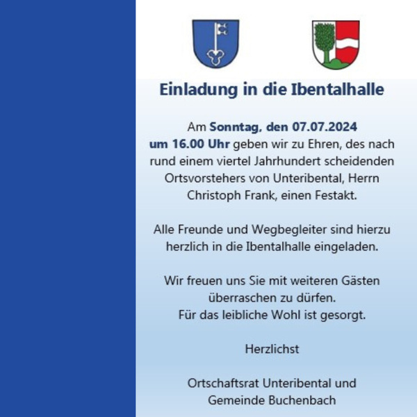 Einladungsschreiben zum Festakt
